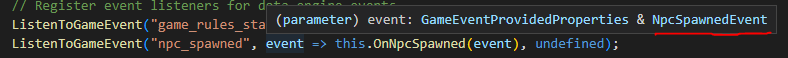 Event type of predefined events